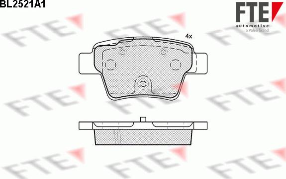 FTE BL2521A1 - Kit de plaquettes de frein, frein à disque cwaw.fr