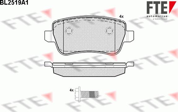 FTE BL2519A1 - Kit de plaquettes de frein, frein à disque cwaw.fr