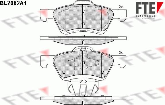 FTE 9011045 - Kit de plaquettes de frein, frein à disque cwaw.fr