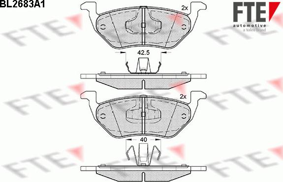 FTE 9011046 - Kit de plaquettes de frein, frein à disque cwaw.fr