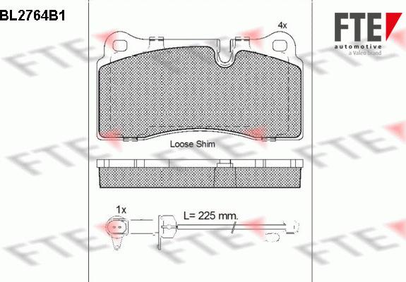 FTE 9011059 - Kit de plaquettes de frein, frein à disque cwaw.fr