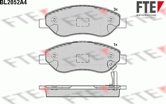 FTE 9011056 - Kit de plaquettes de frein, frein à disque cwaw.fr