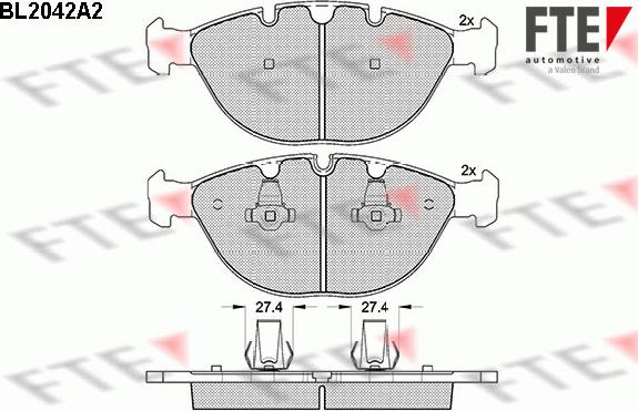 FTE 9011058 - Kit de plaquettes de frein, frein à disque cwaw.fr