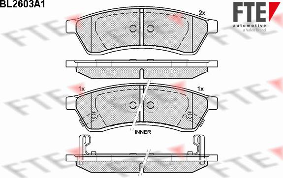 FTE 9011053 - Kit de plaquettes de frein, frein à disque cwaw.fr