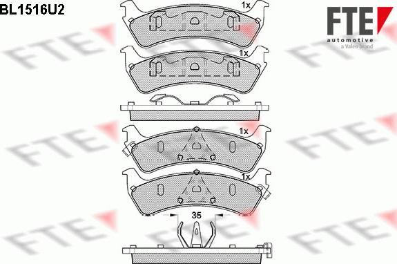 FTE 9011064 - Kit de plaquettes de frein, frein à disque cwaw.fr