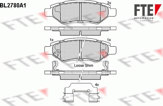 FTE 9011066 - Kit de plaquettes de frein, frein à disque cwaw.fr