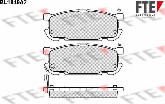 FTE 9011060 - Kit de plaquettes de frein, frein à disque cwaw.fr