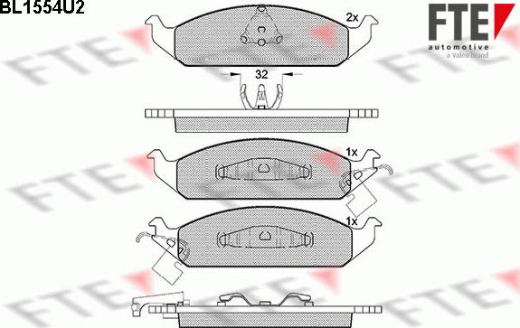 FTE BL1554U2 - Kit de plaquettes de frein, frein à disque cwaw.fr