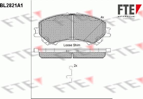 FTE 9011004 - Kit de plaquettes de frein, frein à disque cwaw.fr