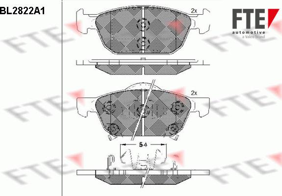 FTE BL2822A1 - Kit de plaquettes de frein, frein à disque cwaw.fr