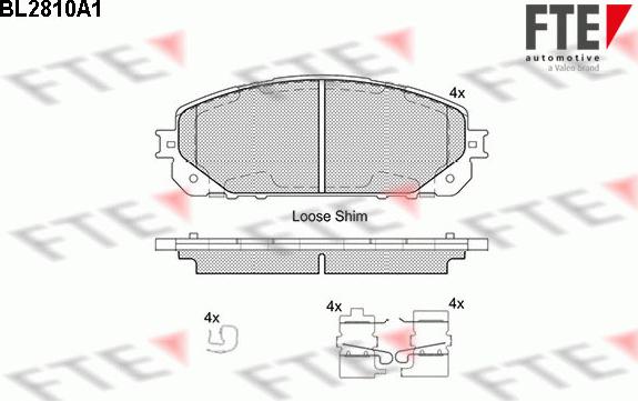 FTE BL2810A1 - Kit de plaquettes de frein, frein à disque cwaw.fr