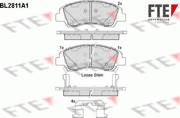 FTE 9011001 - Kit de plaquettes de frein, frein à disque cwaw.fr