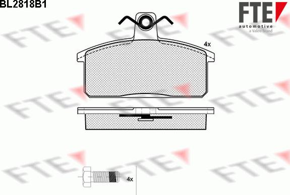 FTE BL2818B1 - Kit de plaquettes de frein, frein à disque cwaw.fr