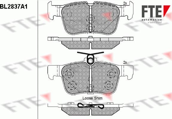 FTE BL2837A1 - Kit de plaquettes de frein, frein à disque cwaw.fr