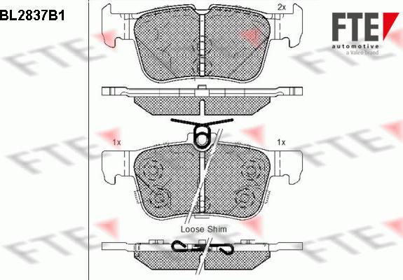 FTE BL2837B1 - Kit de plaquettes de frein, frein à disque cwaw.fr