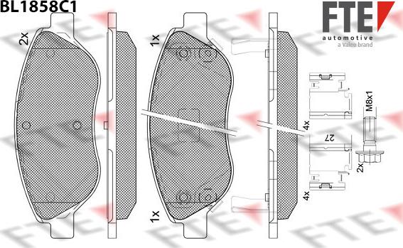 FTE 9011085 - Kit de plaquettes de frein, frein à disque cwaw.fr