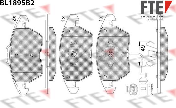 FTE 9011086 - Kit de plaquettes de frein, frein à disque cwaw.fr