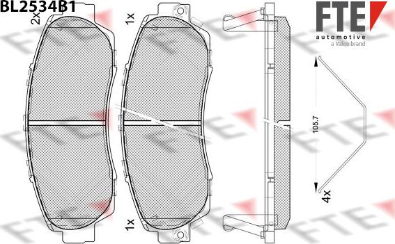 FTE 9011088 - Kit de plaquettes de frein, frein à disque cwaw.fr