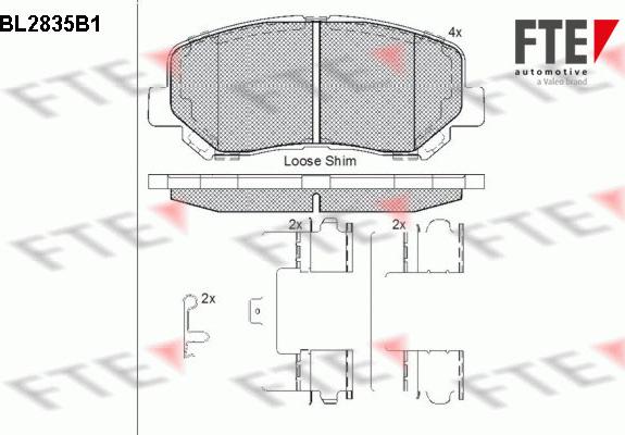 FTE 9011083 - Kit de plaquettes de frein, frein à disque cwaw.fr