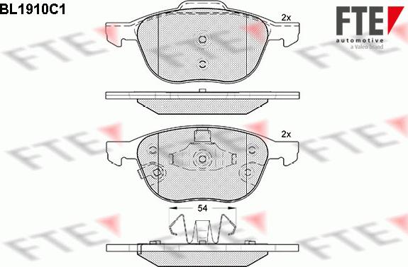 FTE 9011082 - Kit de plaquettes de frein, frein à disque cwaw.fr