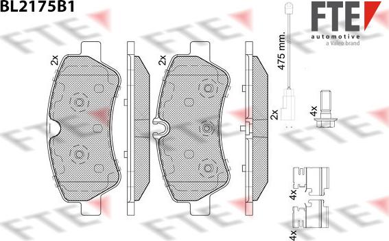 FTE 9011087 - Kit de plaquettes de frein, frein à disque cwaw.fr