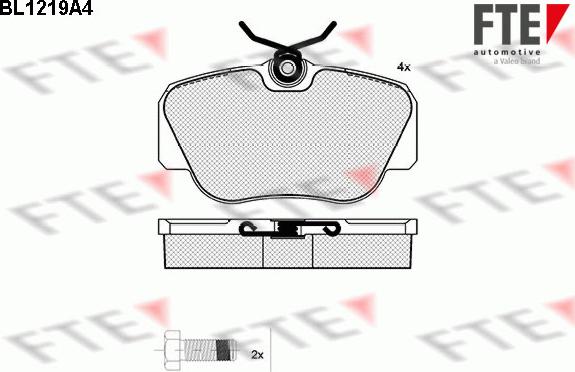 FTE BL1219A4 - Kit de plaquettes de frein, frein à disque cwaw.fr