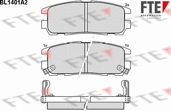 FTE BL1401A2 - Kit de plaquettes de frein, frein à disque cwaw.fr