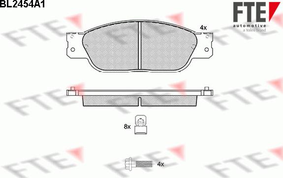 FTE 9011036 - Kit de plaquettes de frein, frein à disque cwaw.fr