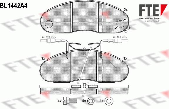 FTE BL1442A4 - Kit de plaquettes de frein, frein à disque cwaw.fr