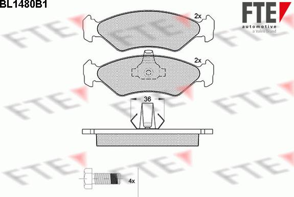 FTE 9011032 - Kit de plaquettes de frein, frein à disque cwaw.fr