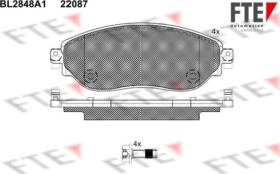 FTE 9011024 - Kit de plaquettes de frein, frein à disque cwaw.fr