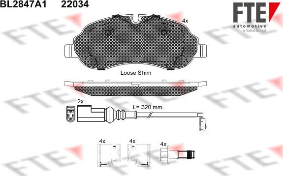 FTE BL2847A1 - Kit de plaquettes de frein, frein à disque cwaw.fr