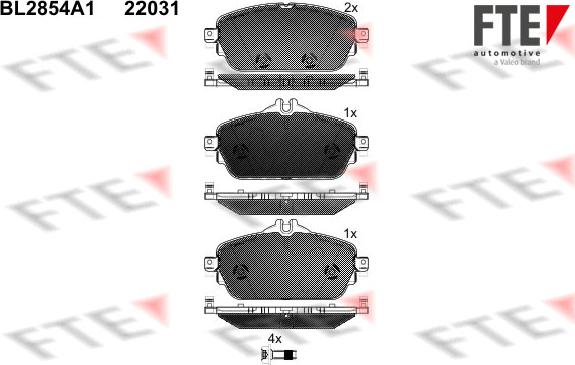 FTE 9011027 - Kit de plaquettes de frein, frein à disque cwaw.fr