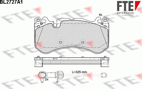 FTE 9011071 - Kit de plaquettes de frein, frein à disque cwaw.fr