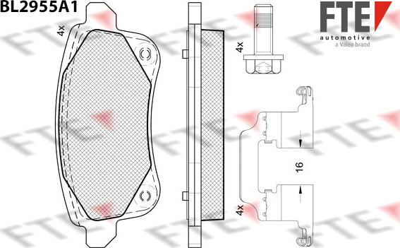 FTE 9011198 - Kit de plaquettes de frein, frein à disque cwaw.fr