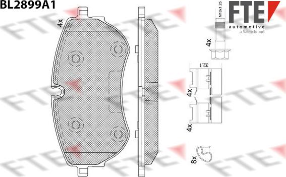 FTE 9011140 - Kit de plaquettes de frein, frein à disque cwaw.fr