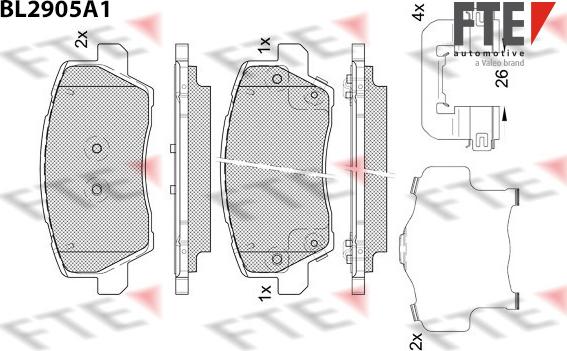 FTE 9011147 - Kit de plaquettes de frein, frein à disque cwaw.fr