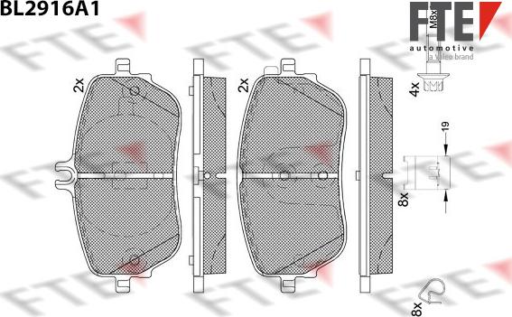 FTE 9011159 - Kit de plaquettes de frein, frein à disque cwaw.fr