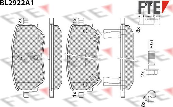 FTE 9011165 - Kit de plaquettes de frein, frein à disque cwaw.fr