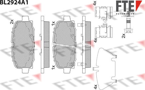 FTE 9011167 - Kit de plaquettes de frein, frein à disque cwaw.fr