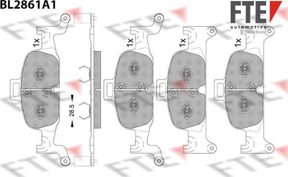 FTE 9011101 - Kit de plaquettes de frein, frein à disque cwaw.fr