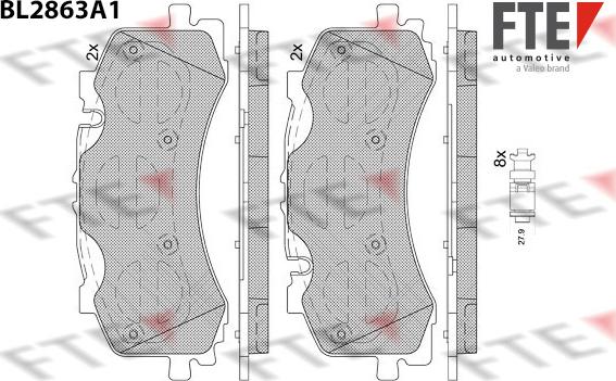 FTE 9011103 - Kit de plaquettes de frein, frein à disque cwaw.fr