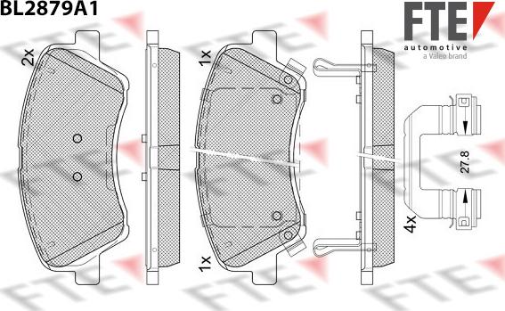 FTE 9011119 - Kit de plaquettes de frein, frein à disque cwaw.fr