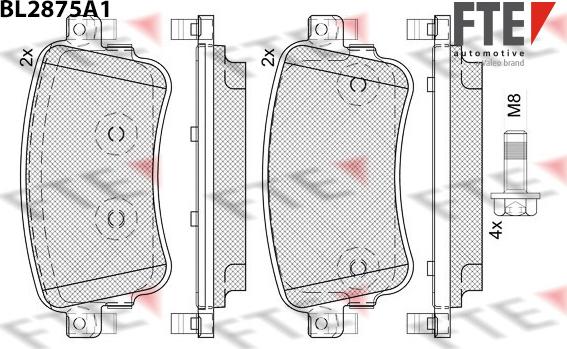 FTE 9011115 - Kit de plaquettes de frein, frein à disque cwaw.fr