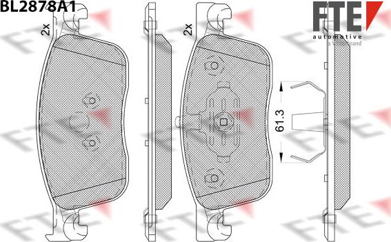 FTE 9011118 - Kit de plaquettes de frein, frein à disque cwaw.fr