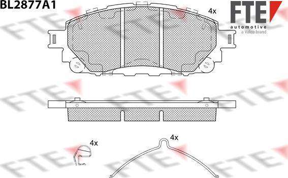 FTE 9011117 - Kit de plaquettes de frein, frein à disque cwaw.fr