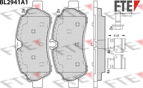 FTE 9011185 - Kit de plaquettes de frein, frein à disque cwaw.fr