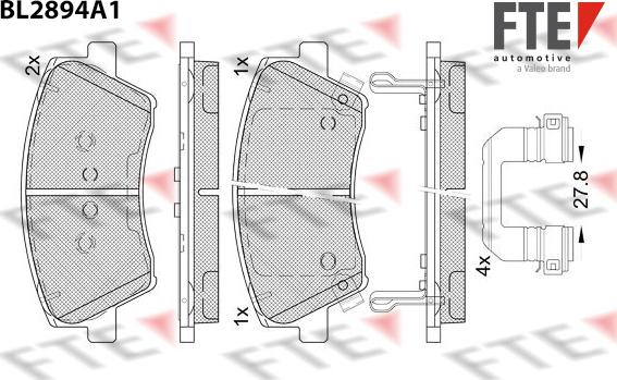 FTE 9011134 - Kit de plaquettes de frein, frein à disque cwaw.fr