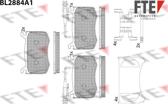 FTE BL2884A1 - Kit de plaquettes de frein, frein à disque cwaw.fr