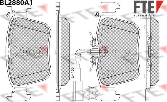 FTE 9011120 - Kit de plaquettes de frein, frein à disque cwaw.fr